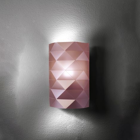 Applique Moderna Prisma Polilux ® Pink Metal 1 Luce E27