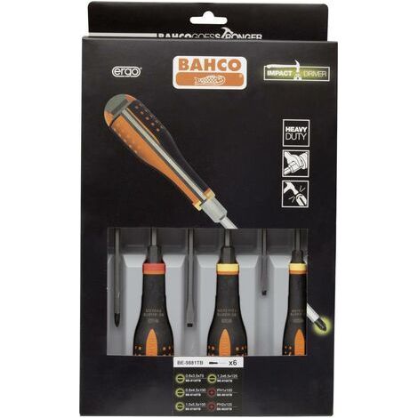 BAHCO - Jeu de Tvis ERGO lame travers. à fente/PH/6 pans, poignée résistante au choc-6pc (1/2)