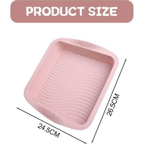 Moule à Gateau - Silicone - 26,5x24,5x5,5 cm - Antiadhésif - Réutilisable - Rose (1/5)
