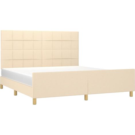 vidaXL Giroletto senza Materasso Crema 180x200 cm in Tessuto (1/5)