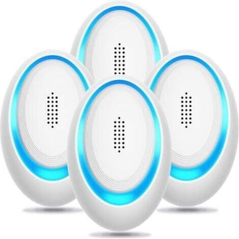 Lot de 4 répulsifs à ultrasons pour insectes, piège électronique à souris pour l'intérieur, insert répulsif contre les moustiques et les araignées, répulsif efficace contre les rongeurs (1/4)
