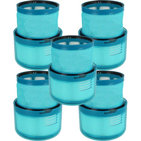 vhbw 5x filtro sostituisce Dyson 972352-01 per aspirapolvere - Filtro aria di scarico, turchese / bianco