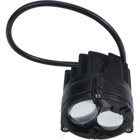 Projecteurs LED pour moto avec lentilles bicolores, feux antibrouillard externes, phares avec feux de route et de croisement, LED bicolores jaune et blanc, projecteurs LED, commutation bicolore, améli (1/3)