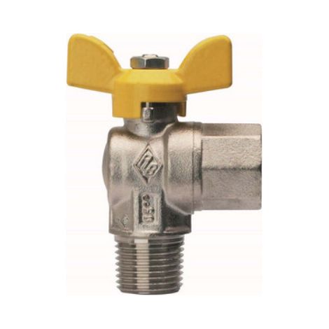 VALVOLA A SFERA PER GAS A SQUADRA  FIL M ATTACCO F 1/2" x 1/2" RB