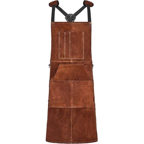 Tablier Soudage Cuir Vachette,VEVOR Résistant Flammes & Chaleur,6 Poches,Protection Étincelles,Hommes/Femmes,Travail Bois,Jardinage,Barbecue (1/5)