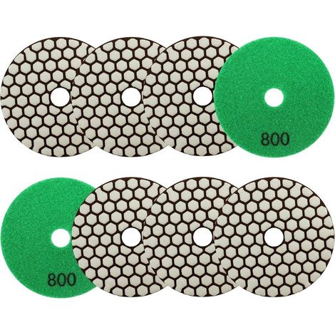 8 Stück – Diamantscheibe – Polierpad – Für Granit, Marmor, Quarz – Trockenpolieren – Schwarz – 10 x 10 cm (1/5)