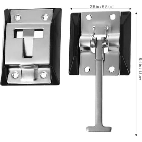 Loquet de porte d'entrée en forme de T en acier inoxydable pour porte extérieure de camping-car (1/5)