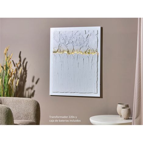 Abstraktes Öl mit Relief mit LED und Gold 90 x 120 cm. 90 x 3 x 120 cm (1/3)