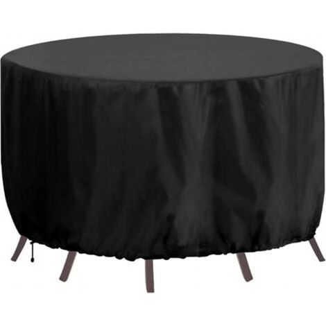 Housse pour mobilier de jardin, 180 x 90 cm, tissu Oxford 420D, imperméable, coupe-vent, résistant aux UV, noir. (1/5)