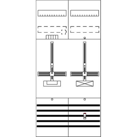 ABB Striebel & John DF27B1A Zählerfeld 7RE 1Z1S vorverdrahtet mit Zählerkreuz