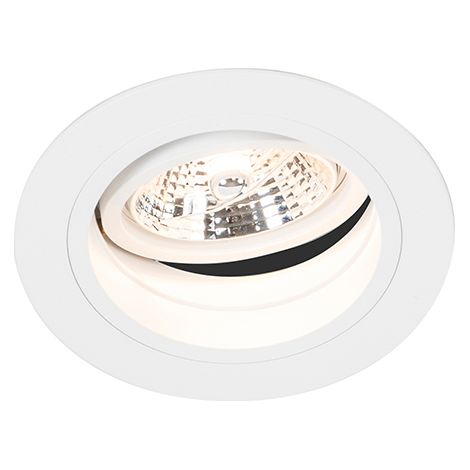 QAZQA + Moderno Foco empotrado redondo blanco ajustable - Chuck 70 Aluminio Redonda Adecuado para LED Max. 1 x 50 Watt