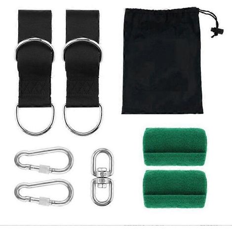 Schommelophangset 2x 1,5m stevige schommel H met karabiners, boombeschermers en draaibare haak (1/5)