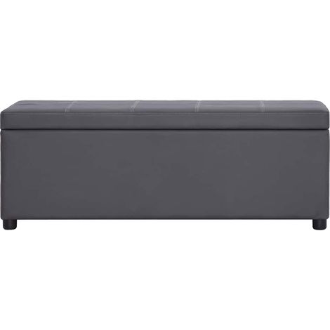 Maison Exclusive - Bank mit Staufach 116 cm Grau Kunstleder (1/5)