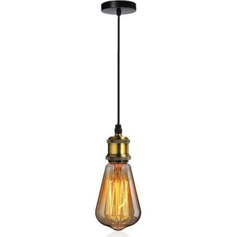 Lampe Suspension Vintage Style Industriel Douille Spirale E27 Lustre Simple DIY pour Restaurant Sallon Bar (1/4)