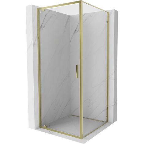 Mexen Exo Duschkabine Schwingtür 75 x 75 cm, transparent, gold - 8181-075-075-50-00 (1/5)