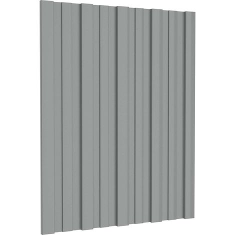 Pannello per tetto 12 pcs Grigio 60 x 45 cm Acciaio zincato vidaXL