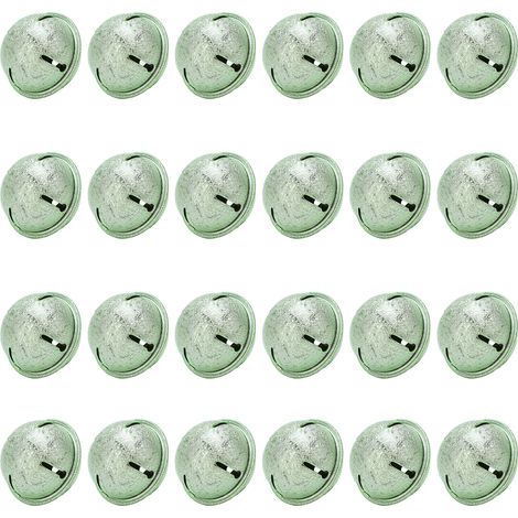 Clochettes de Noël vertes 40mm, lot de 24, design pentagramme creux, fer givré, DIY création porte-clés et loisirs créatifs. (1/5)
