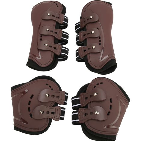 Guêtres de protection pour chevaux, absorbant les chocs, légères et réglables, pour les membres antérieurs et postérieurs, idéales pour le saut d'obstacles et l'équitation de compétition (taille M). (1/5)