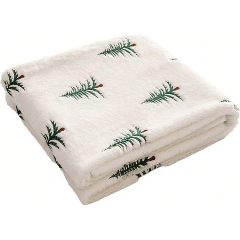 Couverture Polaire de Noël 150x200 cm, Motif Sapin Vert, Douce et Chaud, pour Canapé et Lit (1/5)