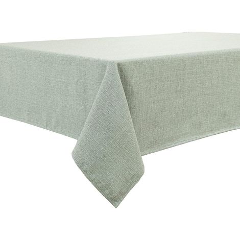 Nappe Verte 140x240 cm hydrofuge aspect lin infroissable rectangulaire