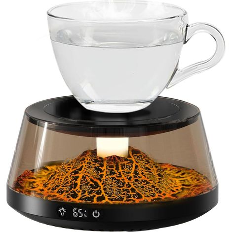 Chauffe-tasse, 4 niveaux réglables, bougies chauffe-plat intelligentes pour tasses, café, thé, lait, boissons, convient pour la maison, le bureau