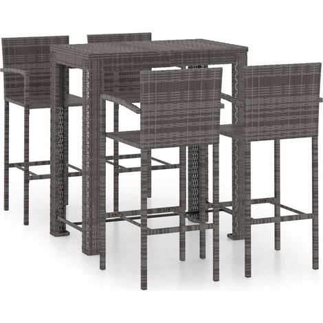 Maison Exclusive - Set muebles bar jardín 5 pzas ratán sintético (1/5)
