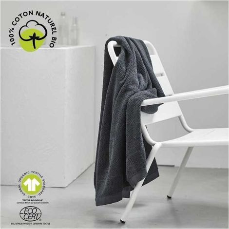 Today BIO ORGANIC Handtuch Uni Grau Anthrazit 90x150 cm (1/3)