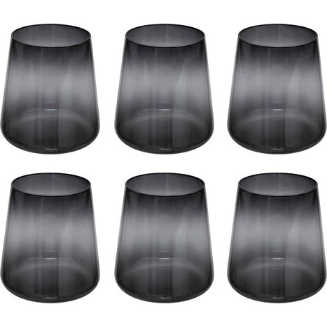 Ensemble de verres bas en verre noir DREAMS, 6 pièces, 380 ml. (1/2)