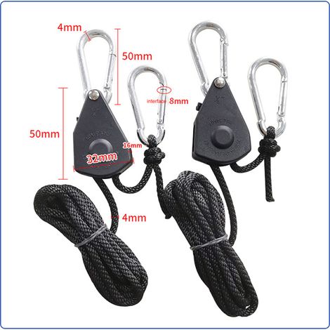 Poulie en métal, roue en plastique, lampe de tente, cordon de suspension, quincaillerie, outils, accessoires d'éclairage