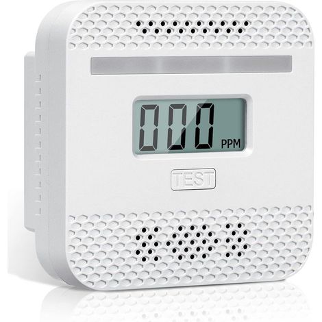 Detector de monóxido de carbono, detector inteligente de monóxido de carbono con pantalla LCD, conforme a la norma EN 50291, con botón de prueba e indicador LED de estado (mini, 1 unidad). (1/5)