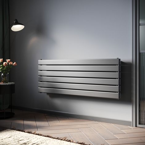 SONNI Heizkörper aus Stahl Design Heizkorper Paneelheizkörper Horizontal Doppellagig Anthrazit Flachheizkörper 1200x465mm, 950W
