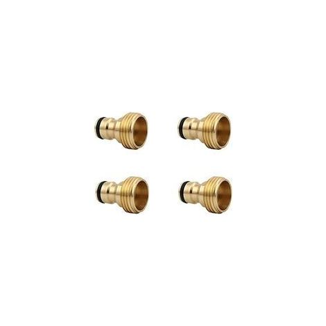 Adaptador de conexión rápida para manguera de jardín de 4 piezas con rosca macho de latón, adaptador H685 - Crezuo