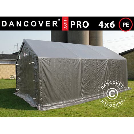 Lagerzelt PRO 4x6x2x3,1m, PE, Grau - Dancover