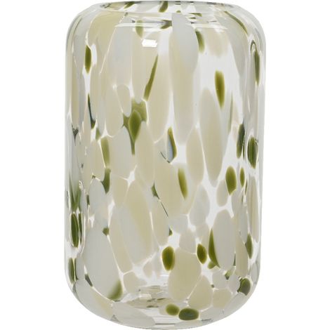 VASO GLASS D.16XH32CM VERDE / CREMA.