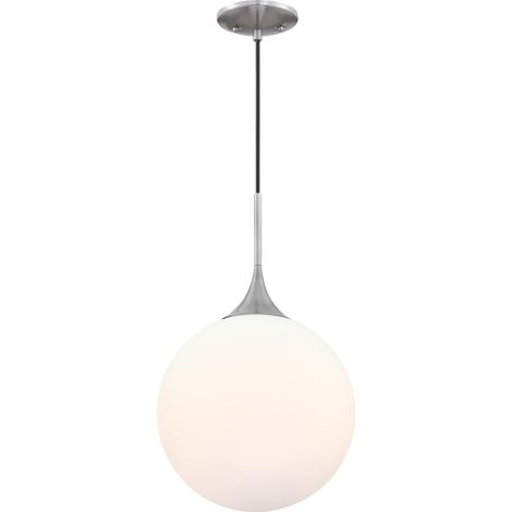 Moretti Nickel / Opal Glass LED Pendant Light (1/2)