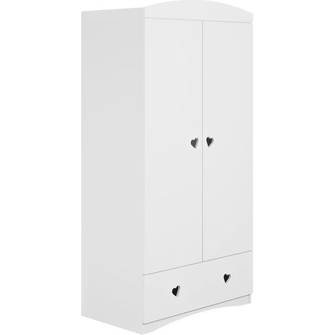 Schrank mit 1 Schublade und 2 Türen, Weiß, 187cm (1/5)