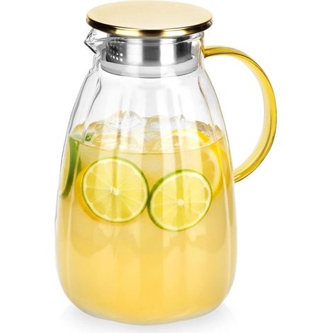 Carafe à boissons en verre avec couvercle, capacité de 2,2 L (1/5)