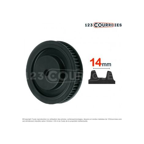Poulie dentée moyeu plein PD14M28-55