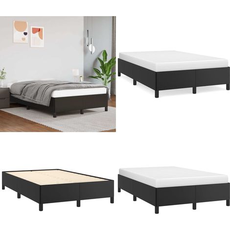 Bettgestell ohne Matratze Schwarz 120x190 cm Kunstleder - Bettrahmen - Doppelbett - Schlafzimmermöbel - Kunstlederbettwäsche - Boxspringbett - Home & Living (1/5)