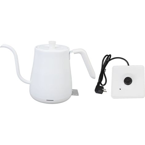 Bouilloire électrique à col de cygne 800ml, 1000W, mise hors tension automatique, en acier inoxydable ABS 304, verser sur une prise ue blanche, 220V (1/5)