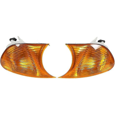 Clignotants avant gauche et droit à lentille transparente pour BMW Série 3 E46 Coupé (1998-2001), couleur ambre, références 63126904299 et 63126904300 (1/4)