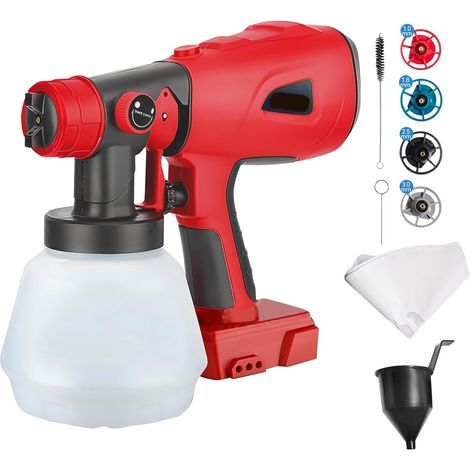 Pulvérisateur de Peinture sans Fil pour Batterie Milwaukee M18 18V, Pistolet à Peinture électrique HVLP sans balais avec 4 Buses, 3 Motifs et récipient de 1000 ML pour Murs, Meubles (1/5)