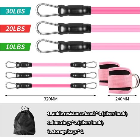 Bandes de résistance – adaptées à tous les sports sangles de cheville incluses améliorent la puissance, l'agilité, la force et l'endurance (1/5)