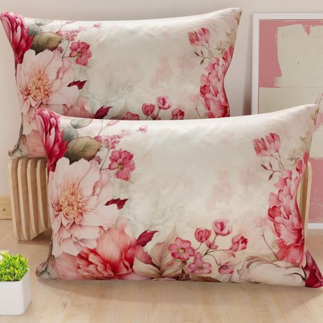 Paire de taies d'oreiller 30 x 50 cm en Microfibre, Coussins d'ameublement, canapé, Salon, 2 Housses de Coussin, taie d'oreiller Florale 152, 100% fabriqué en Italie (1/5)