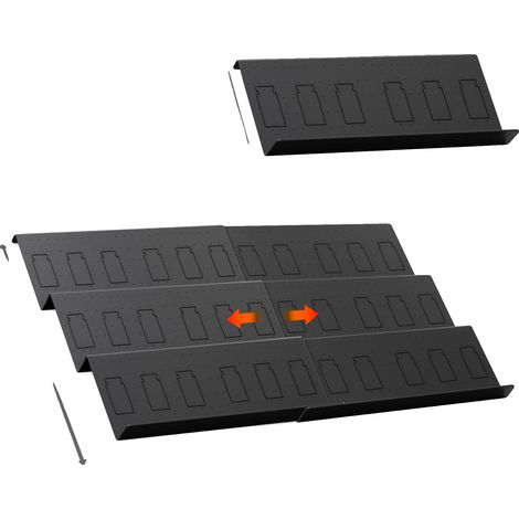 Cajón para especias, ancho ajustable, fácil de limpiar, negro - 6 piezas (1/2)