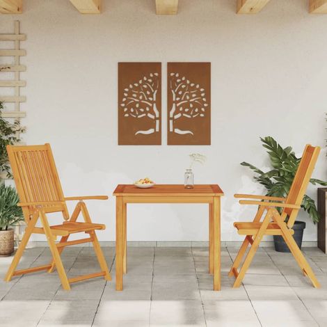 Juego de comedor de jardín 3 piezas 85x85x74 cm madera maciza de acacia (1/5)