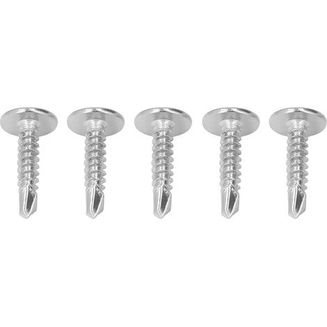 100 selbstbohrende Holzschrauben aus Edelstahl, runder Senkkopf mit Unterlegscheibe, Befestigungsset 4,2 x 19 mm, robuste Schrauben für Heimwerker und Montagearbeiten (1/5)