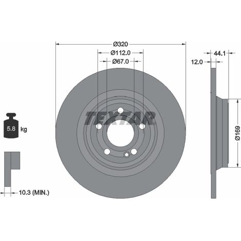 Lot de 2 Disques de frein Textar 92324303 MERCEDES-BENZ 2474230312 247423031207