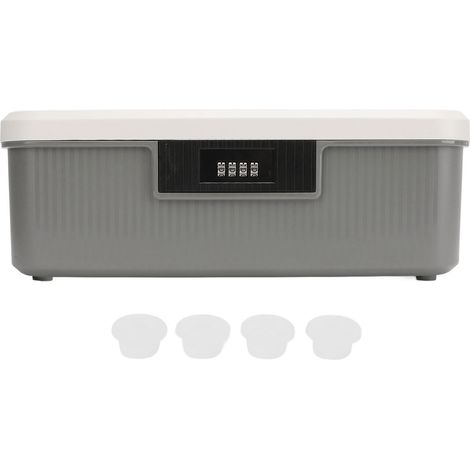 Boîte rangement mot de passe capacité 16L design compartiment étui dossier organisateur de documents avec serrure de documents importants fichiers objets gris (1/5)