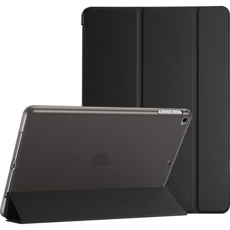 AirCase Coque souple pour iPad 9,7 pouces iPad Air 1/2 modèle A1822 A1823 A1893 A1474 A1475, solide coque de protection en TPU noir (1/5)